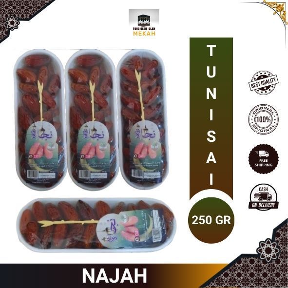 

Kurma Tunisia Najah 250gr || Kurma Najah perahu 250gr || Kurma Arab || Tunisian Deglet Nour