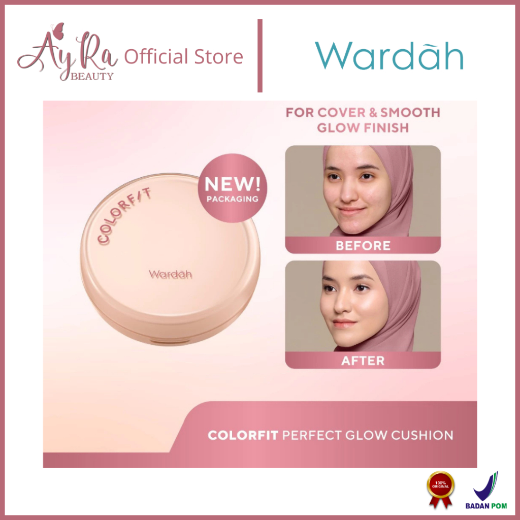 AyRa Beauty - Wardah Colorfit Perfect Glow Cushion 15 g - Medium-High Coverage Hingga 12 Jam Dengan 