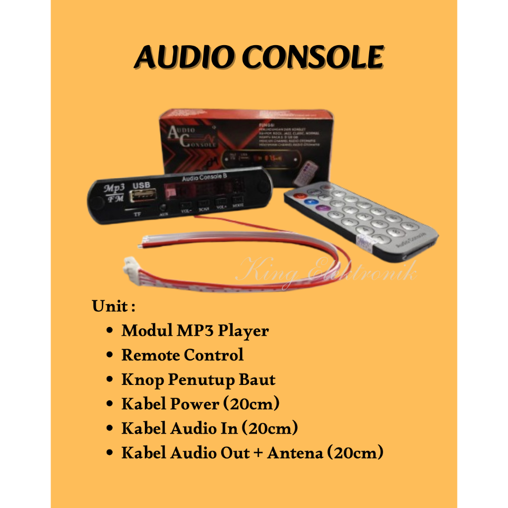 Audio Console KIT Modul MP3 Player Bluetooth Mekanik USB