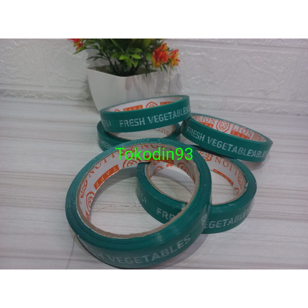 

Tokodin93 Lakban sayur fresh vegetables | solatip sayur 18mmx50m | solatip makanan minuman | isolasi toko buah