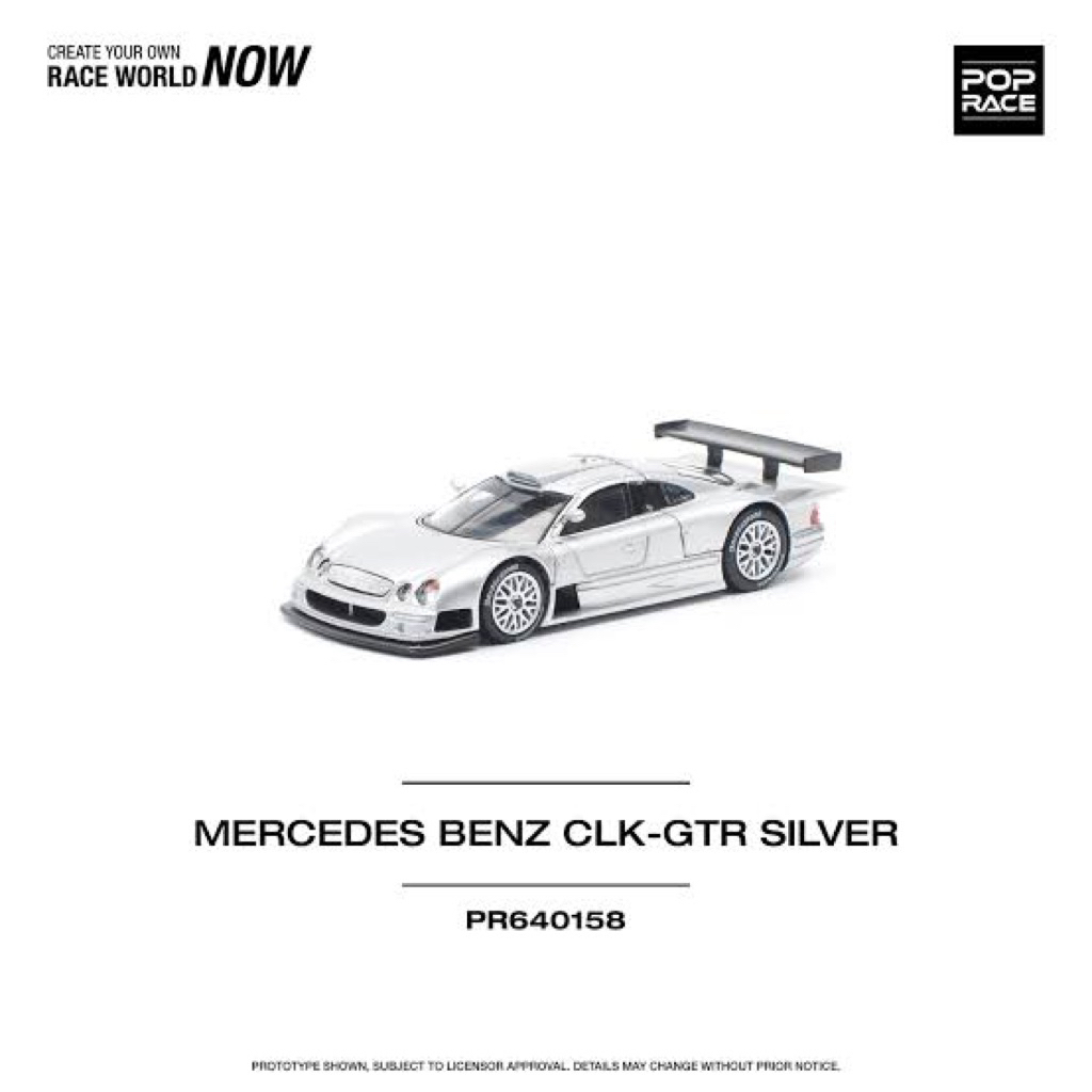 Pop Race 1/64 PR640158 Mercedes Benz CLK AMG GTR Silver