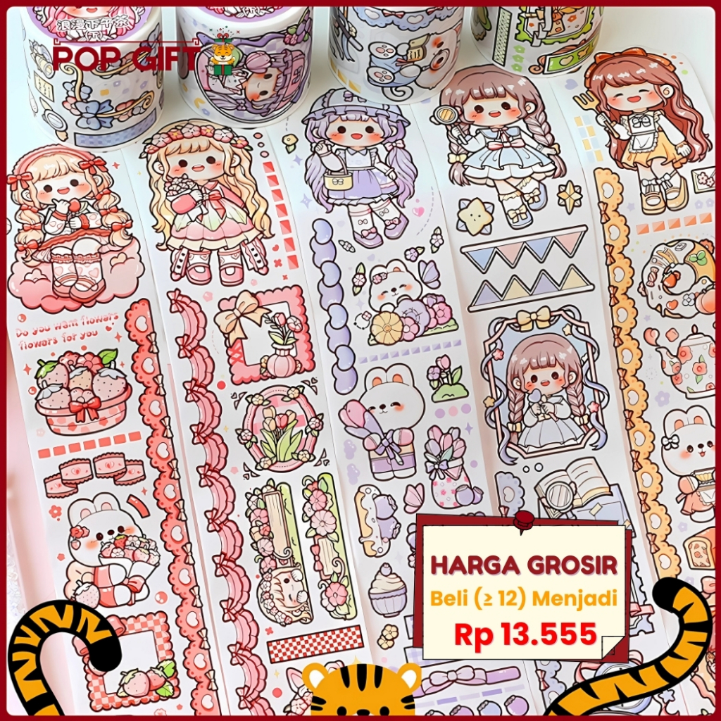

PG Washitape Masking Tape Stiker Kartun Lucu Dodogirl Romantic Afternoon Tea Stiker Gulung TLD116