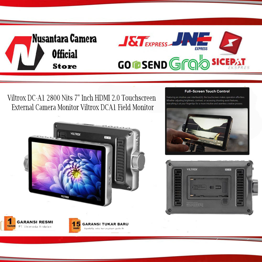 Viltrox DC-A1 2800 Nits 7" Inch HDMI 2.0 Touchscreen External Camera Monitor Viltrox DCA1 Field Moni