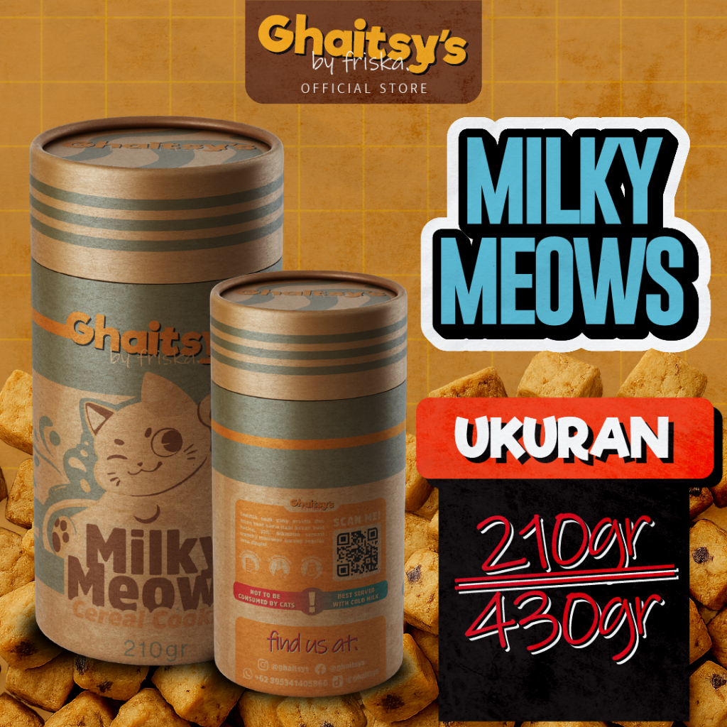 

Ghaitsy’s Premium Breakfast Cereal Cookies VARIAN MILKYMEOWS (rasa Hokkaido Milk)
