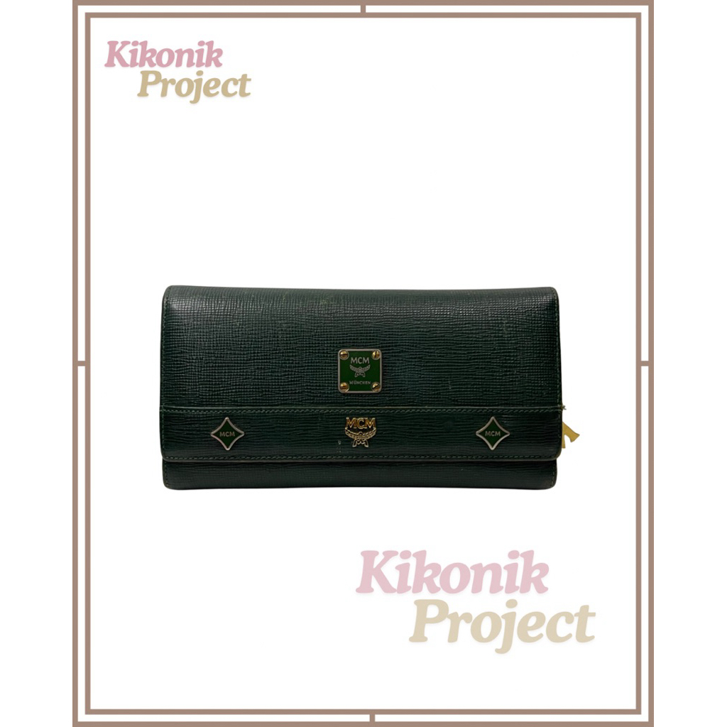 Dompet Wanita Preloved MCM Emerald Green Long Wallet