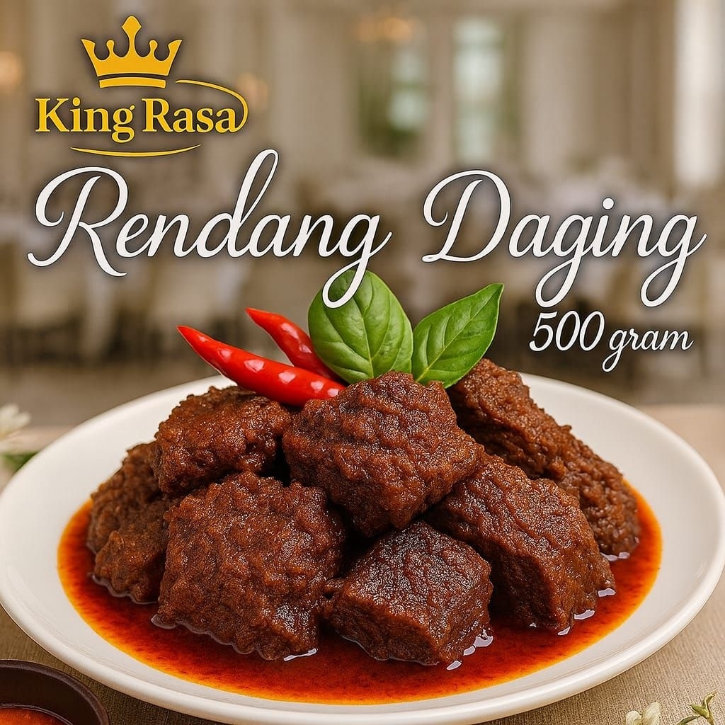 

King Rasa Rendang Daging Sapi Padang Frozen Premium 500gr Empuk Lezat Praktis
