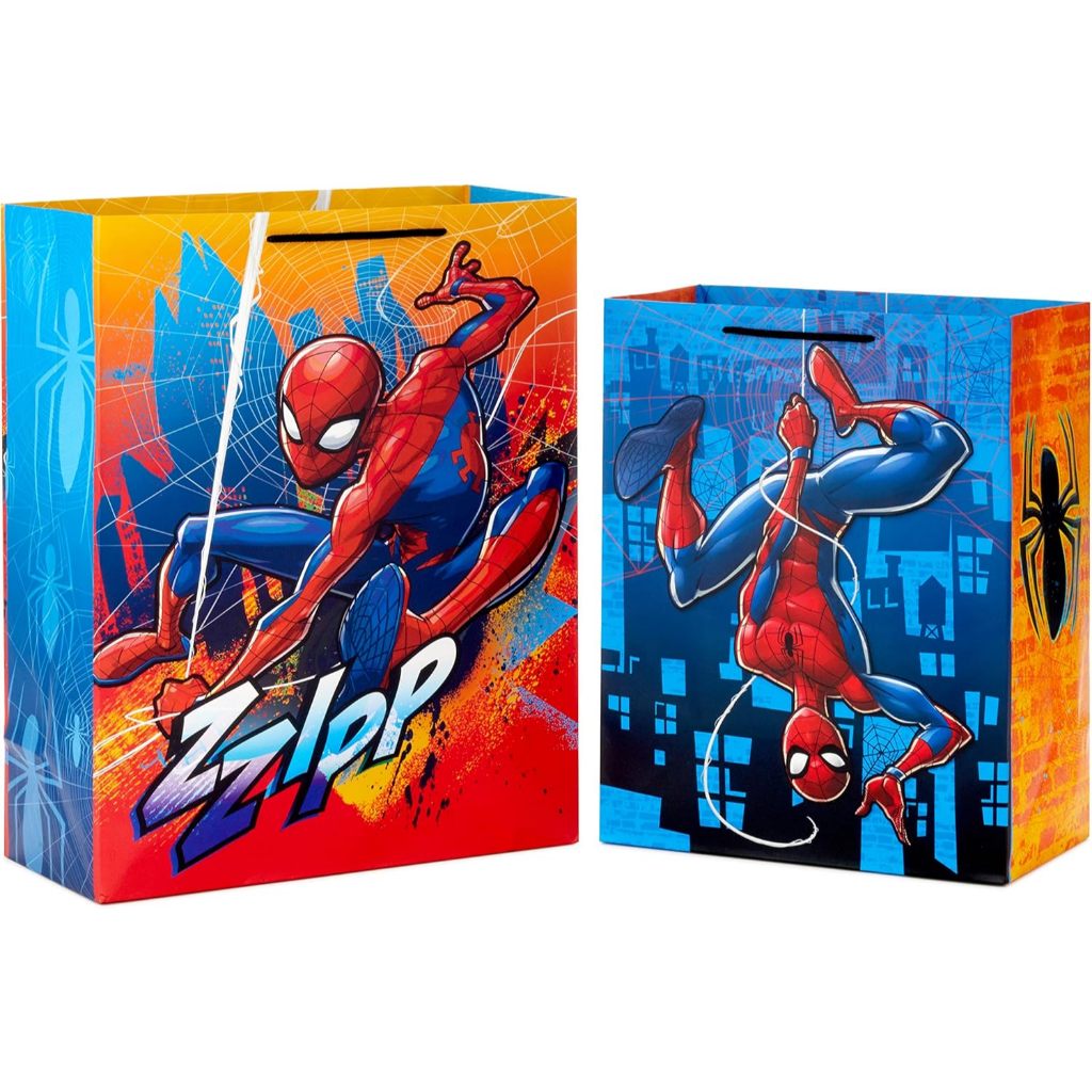 

Hallmark Marvel Spider-Man Gift Bags (2 Bags: 1 Large 13", 1 Extra Large 15") for Birthdays, Halloween, Christmas, Kids Parties 3G
