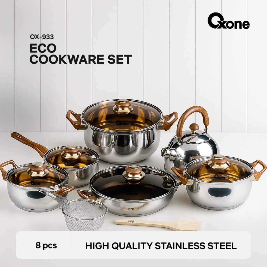 Oxone OX933 Panci Stainless Steel Set Anti Karat Cookware Premium