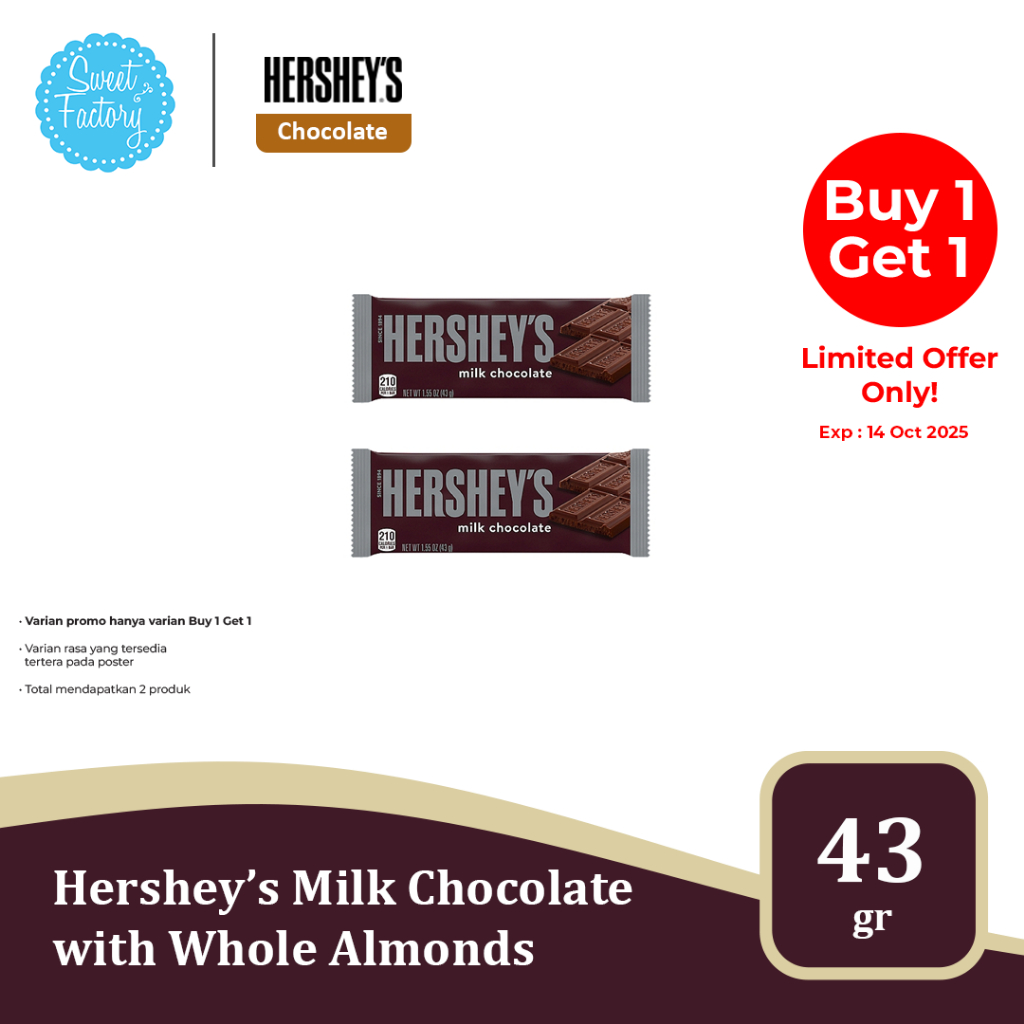 

Hershey’s Chocolate Series – Milk Chocolate, Almond, Cookies ‘n’ Creme (3 Varian)