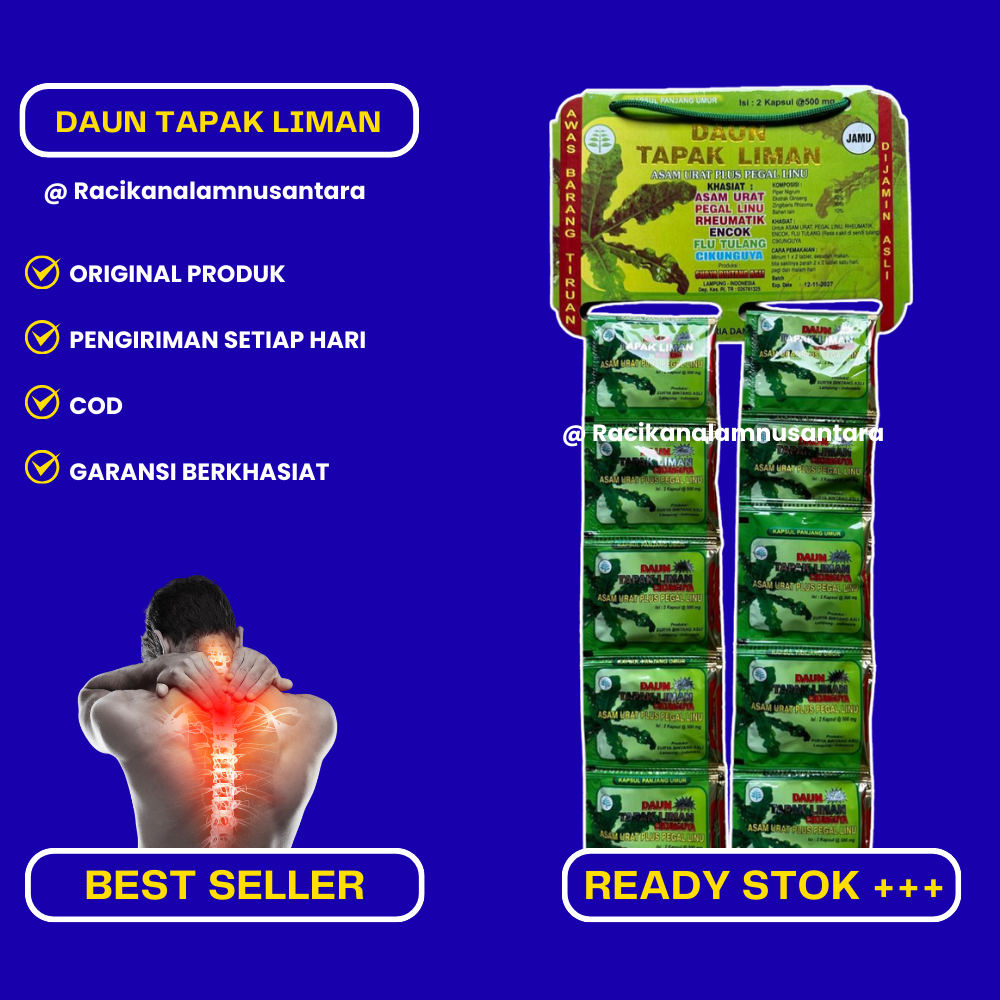

daun tapak liman asam urat plus pegal linu isi 20 sachet