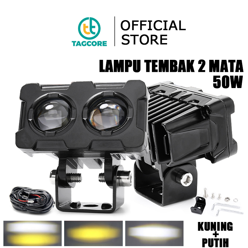 TAGCORE Lampu Tembak Sorot LED Laser 2 Mata/Lampu Tembak Led/Lampu Sorot Led/Lampu Tembak 2 Mata Pol