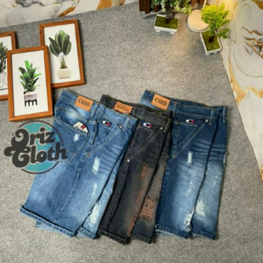 Celana Jeans Pendek Pria Sobek Jumbo Dan Standar Premium Distro