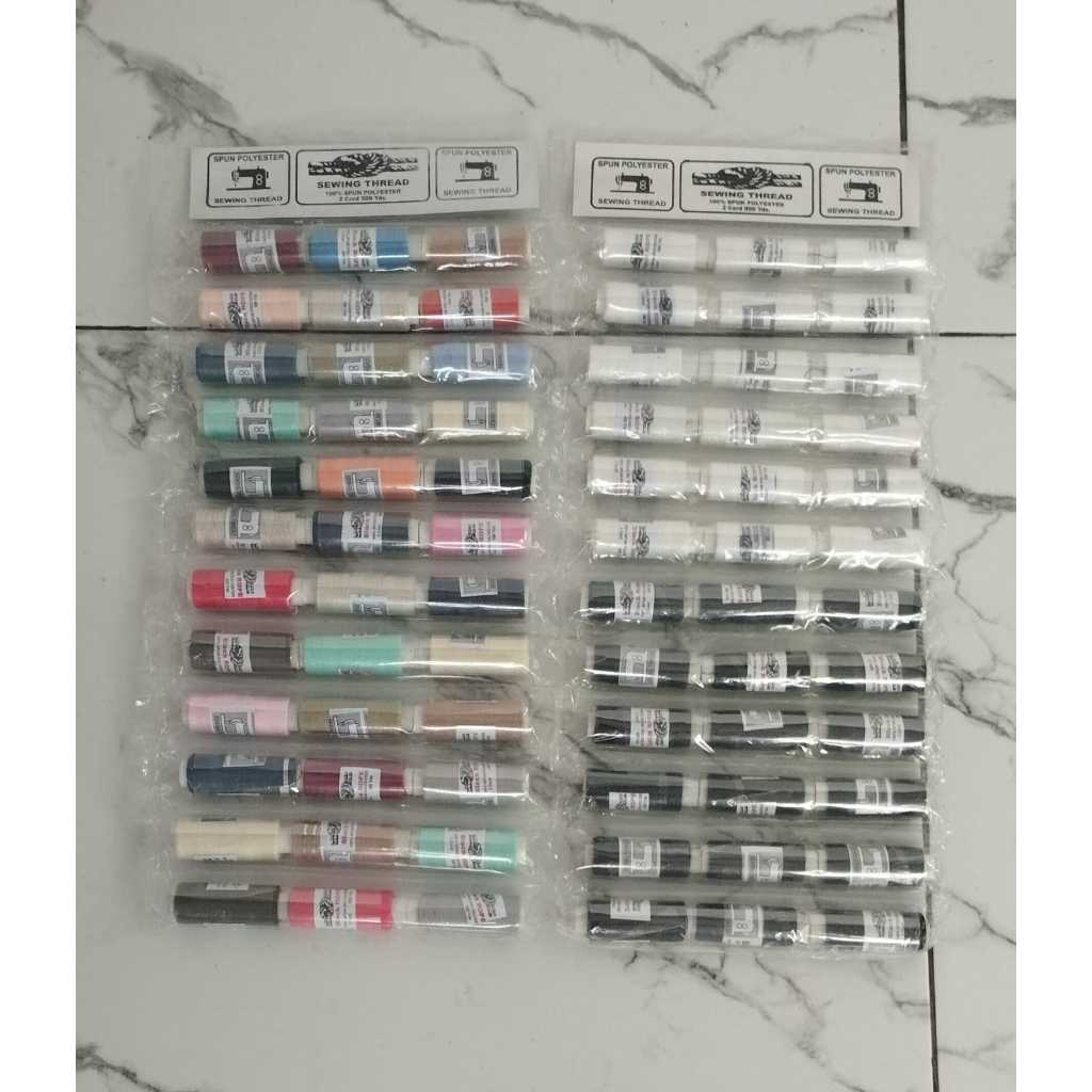 benang jahit warna / benang jahit hitam putih / benang jahit renceng / benang 40/2