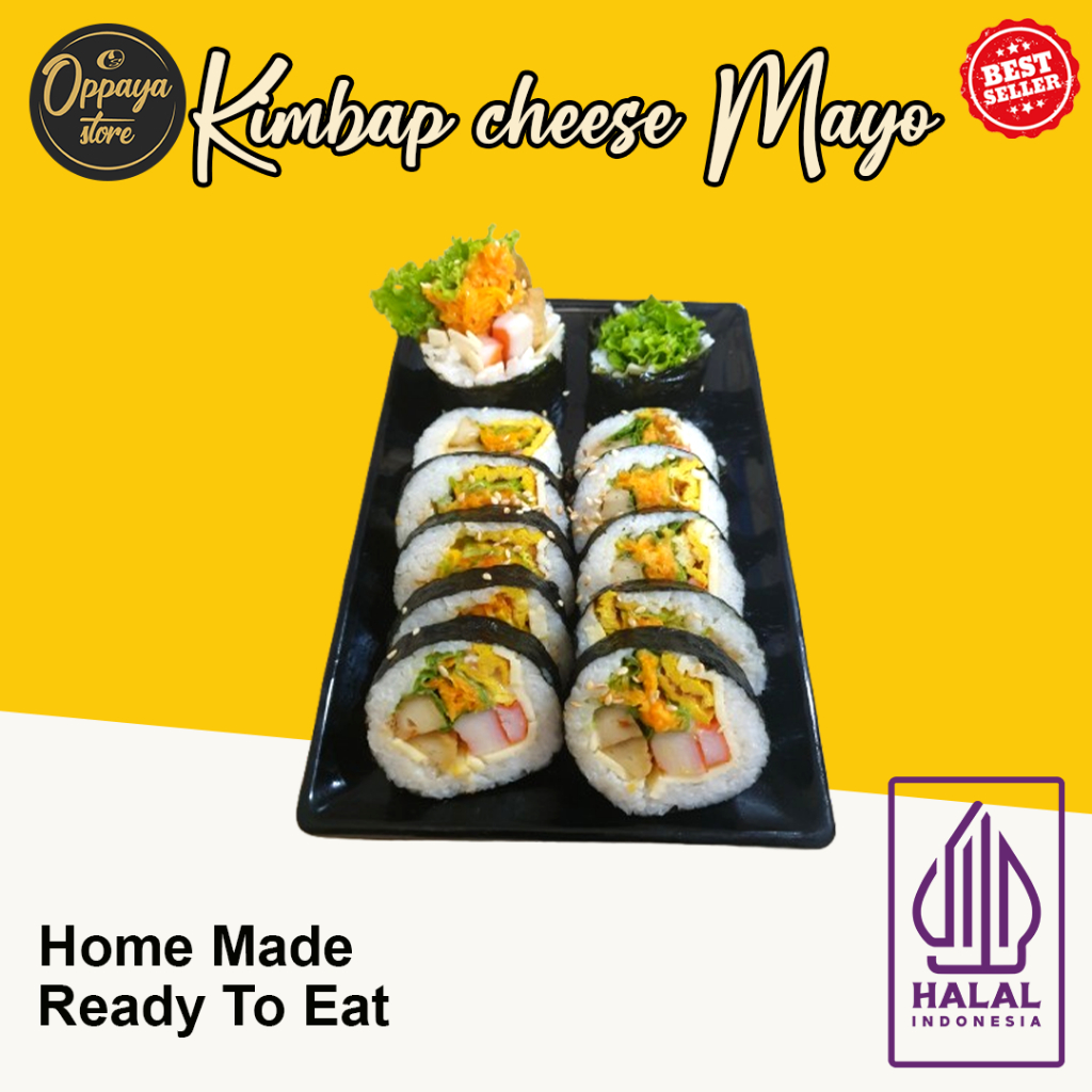 

Kimbab Cheese Mayonais Korea Halal Isi 10 Pcs – Sushi Gulung Korea, Enak, Fresh & Asli Homemade