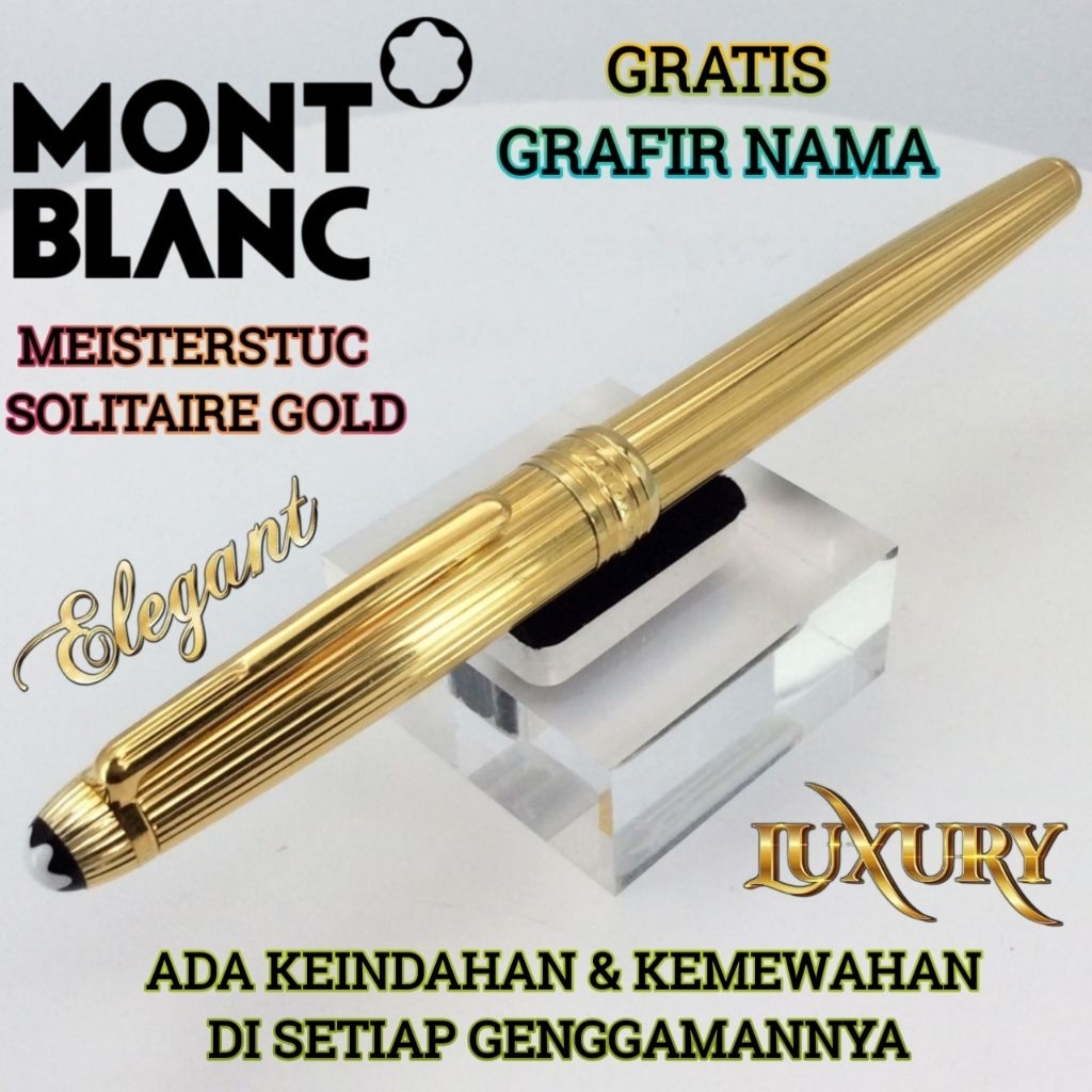 

Ballpoint Mewah Roller Ball Sign Pen Monblank Solitaire Gold Gratis Grafir Nama Dan Box Exlusive