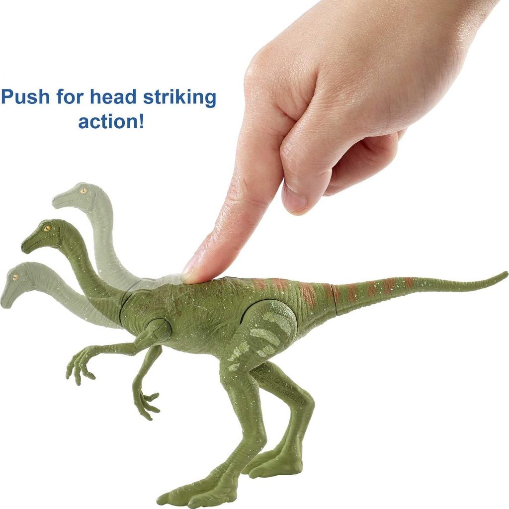 Mattel Jurassic World Camp Cretaceous Fierce Force Dinosaur Action Figure, Gallimimus Dino Toy with 