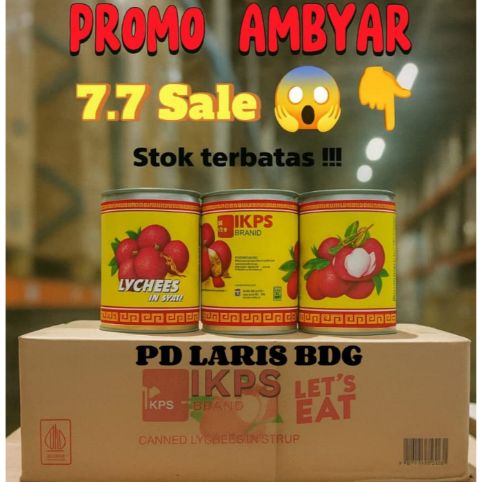 

[EXP 2028] IKPS Lychee in Syrup Can - Leci Kaleng Ikps Brand 565gr 1 Dus Isi 12 Kaleng