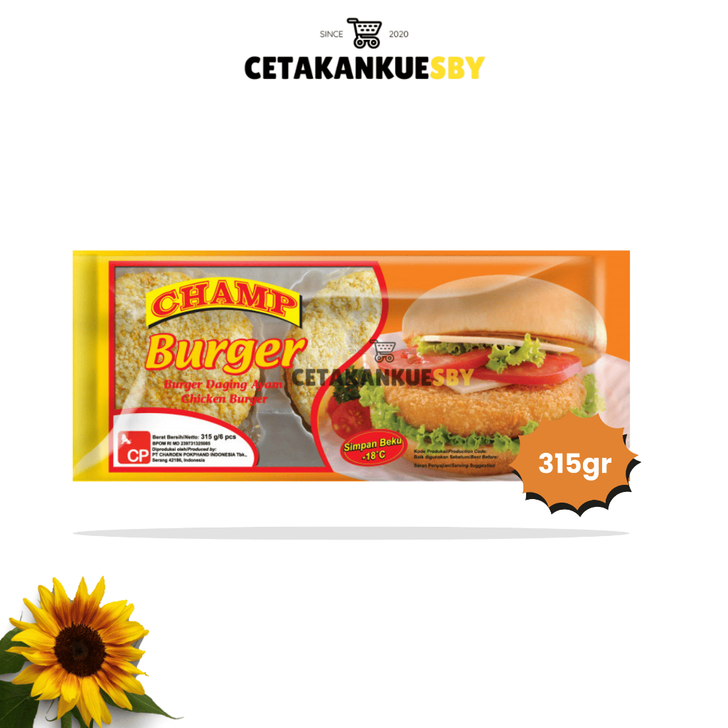 

(CKS) CHAMP CHICKEN BURGER ISI 6PCS | Frozen Food Champ Chicken Burger isi 6pcs