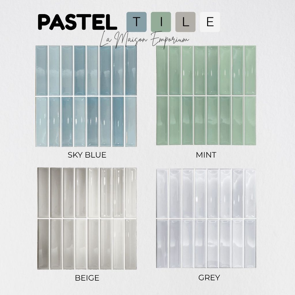 Keramik Precut Pastel Roman / Mosaik Dinding 30x30 Mosaic Tiles Biru Hijau Abu Beige