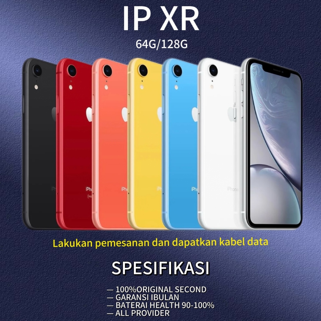 iphone xr 64GB/128GB/256G second-FULLSET BOX original-mulus like new-fungsi normal 100%&Garansi toko