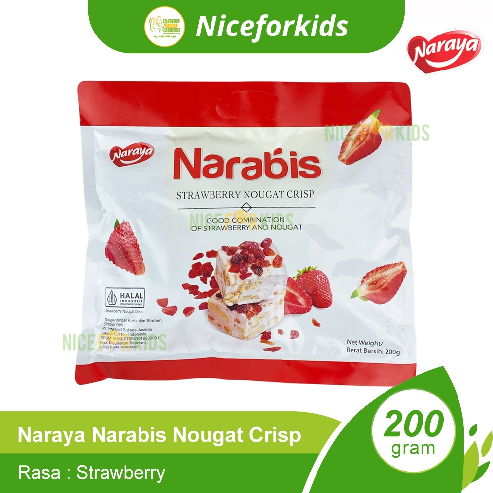 

Narabis Nougat 200gr / Cemilan Nougat Kenyal dan Lembut