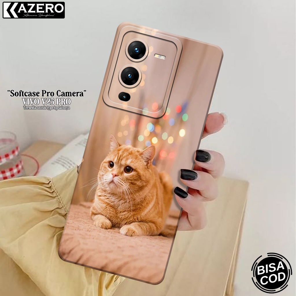 KAZERO - Case Hp VIVO V25 PRO - Fashion Case Kucing - Pro Camera - Softcase VIVO V25 PRO - Kesing VI