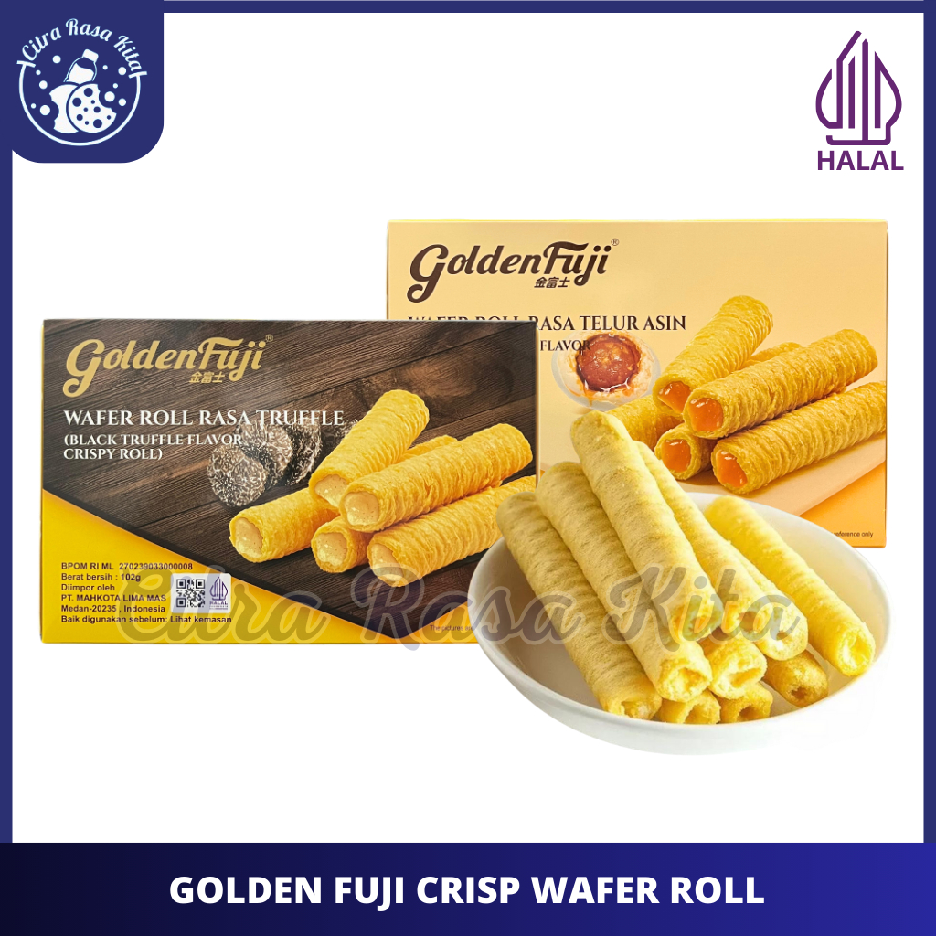 

Golden Fuji Wafer Roll Salted Egg Yolk & Black Truffle Flavour Halal 102g