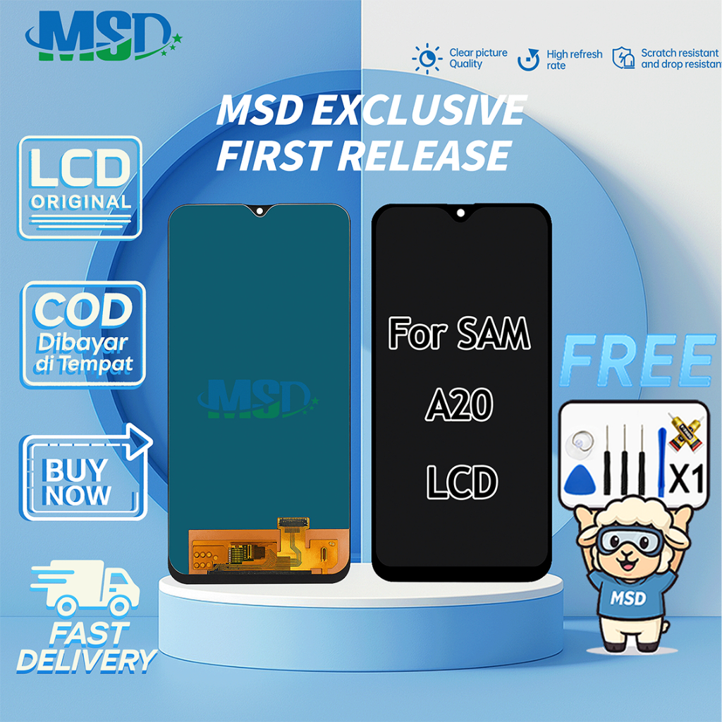 LCD For SAMSUNG A20 UNIVERSAL FULLSET Touchscreen LCD HP OG ASUGAR/MSD