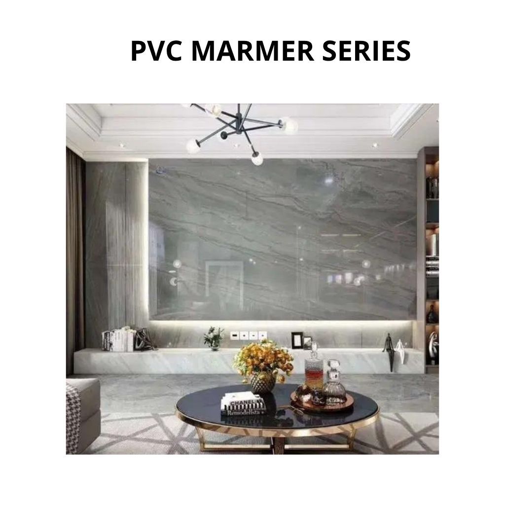 PVC Marmer Singel Series / PVC Marmer / Panel Dinding PVC Marmer Satuan / Panel Interior Motif Marme
