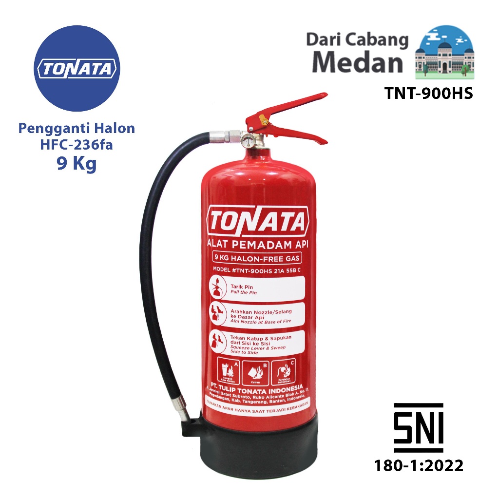 Alat Pemadam Api Tonata SNI / APAR Clean Agent HCFC/HFC 9 kg