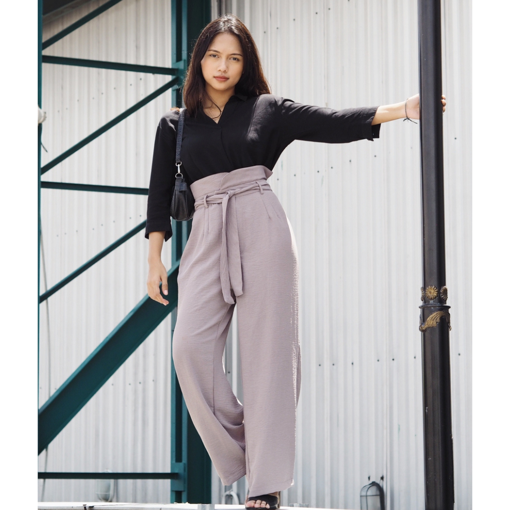 Luna Cullote - Kulot hightwaist crinkle airflow - Grey