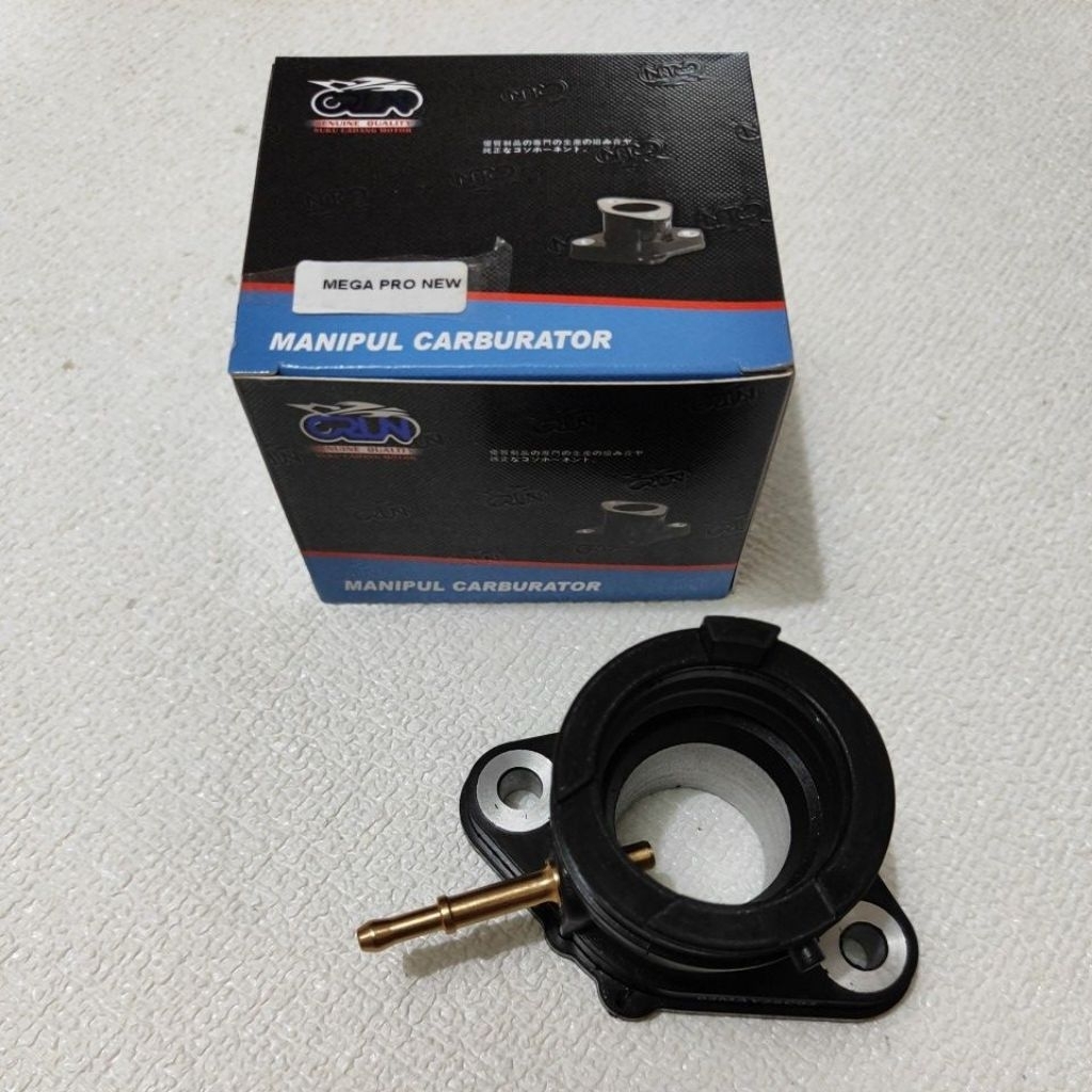CRUN MANIPUL CARBURTOR MEGAPRO NEW KVE /MEGAPRO MONO /INTAKE MANIPOL LEHER KARBURATOR ORIGINAL