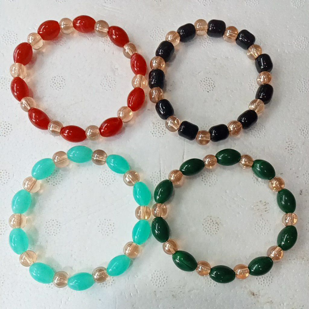 gelang batu alam giok oval murah elastis viral kekinian