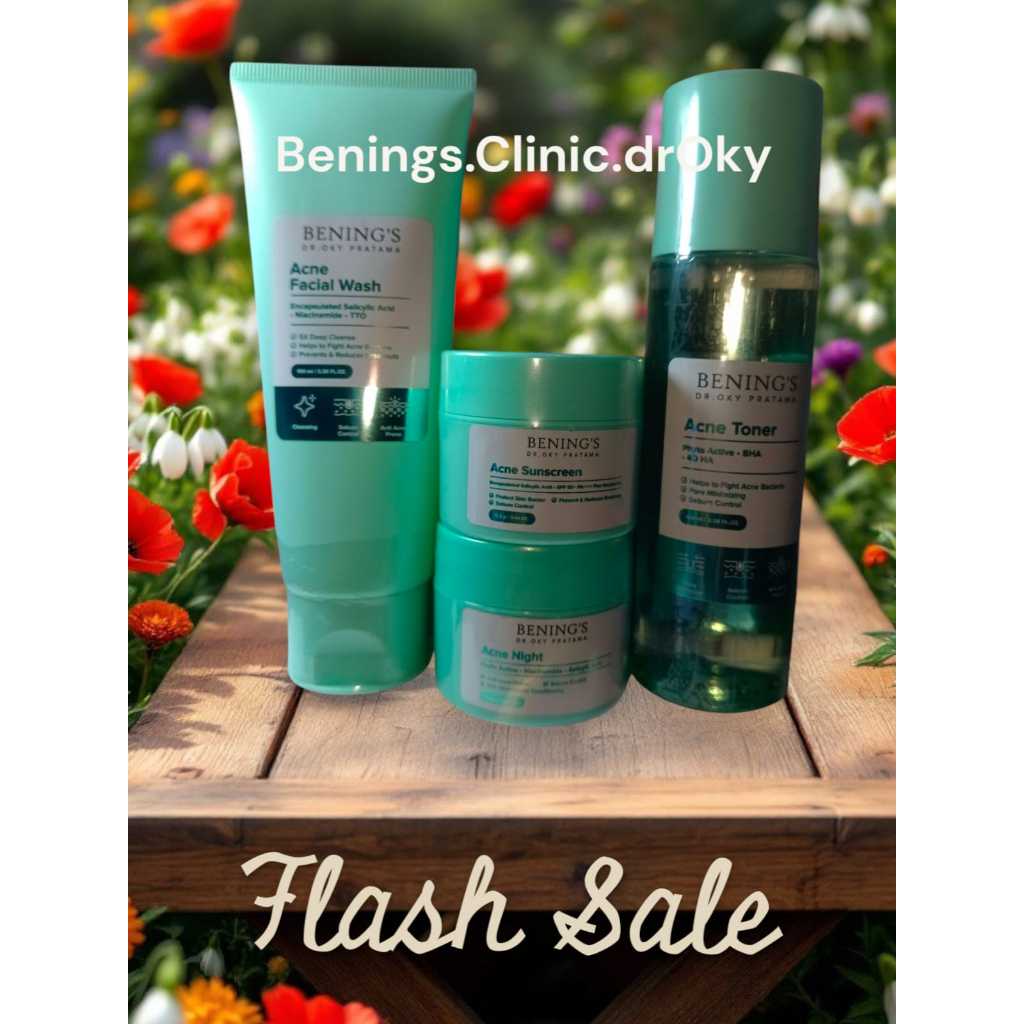 Paket Exclusive / Acne / Brightening Bening Skincare Dr Oky Pratama Benings Clinic dr. Oky Pratama.