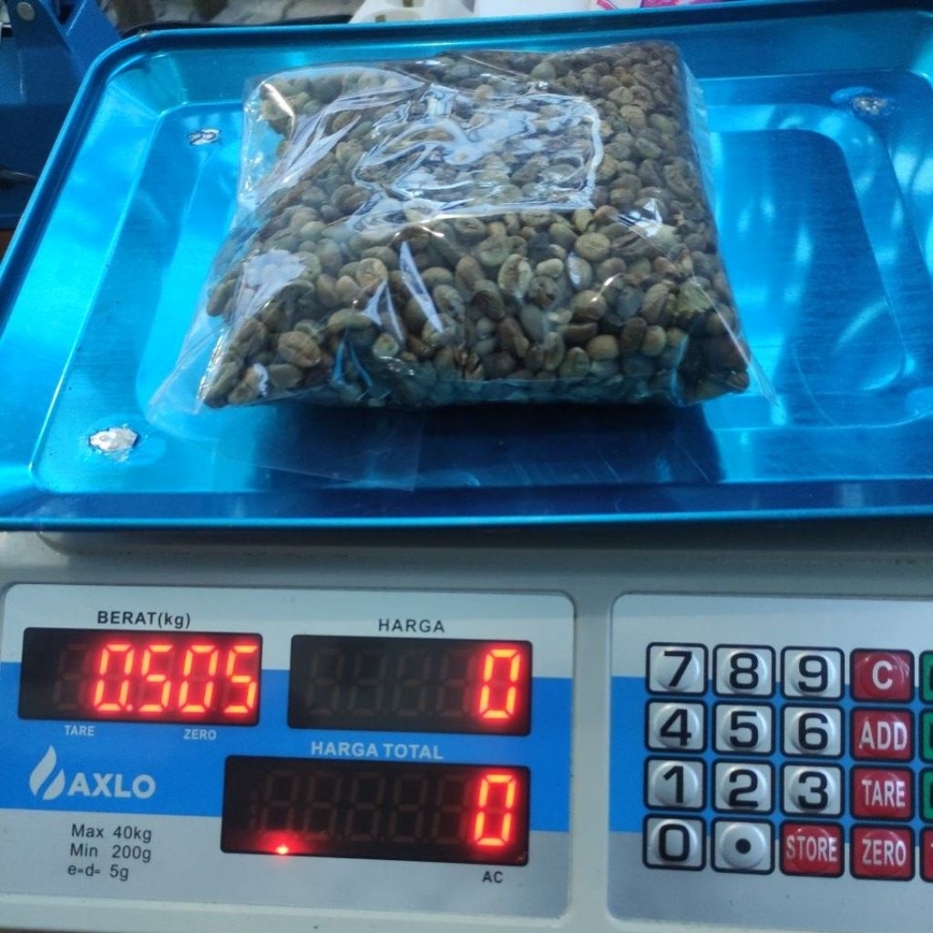 

biji kopi nangka kering green bean robusta kemasan 500g