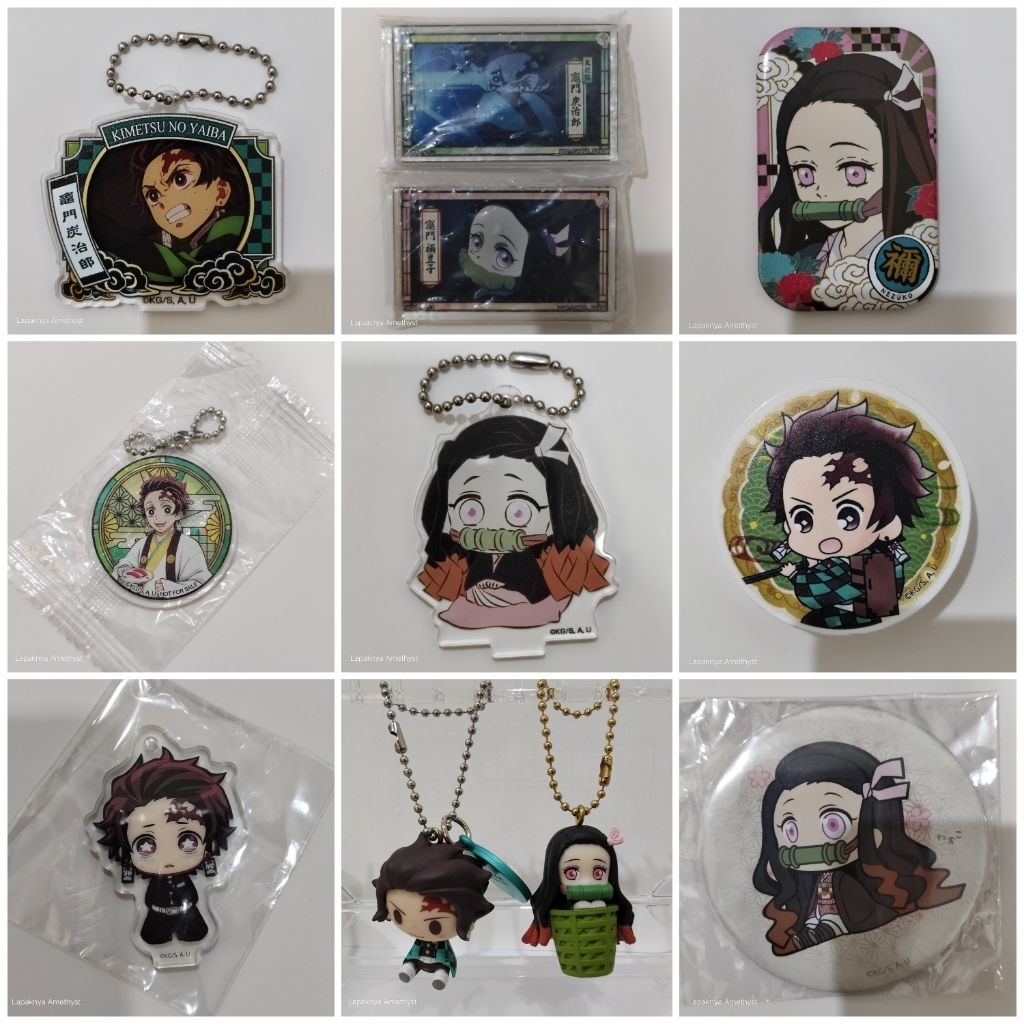 mix official merch demon slayer kimetsu no yaiba tanjiro nezuko acrylic keychain can badge magnet cl