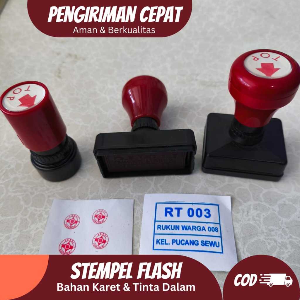 

(1 Jam Jadi) STEMPEL FLASH/WARNA/CUSTOM TINGGAL PAKAI. BAHAN KARET TINTA DALAM