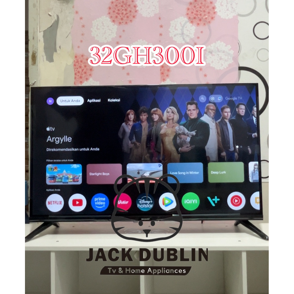 TV LED SHARP AQUOS 32 INCH GOOGLE DIGITAL 2T-C32GH3000i C32GH3000i 32GH3000i YOUTUBE NETFLIX ANDROID