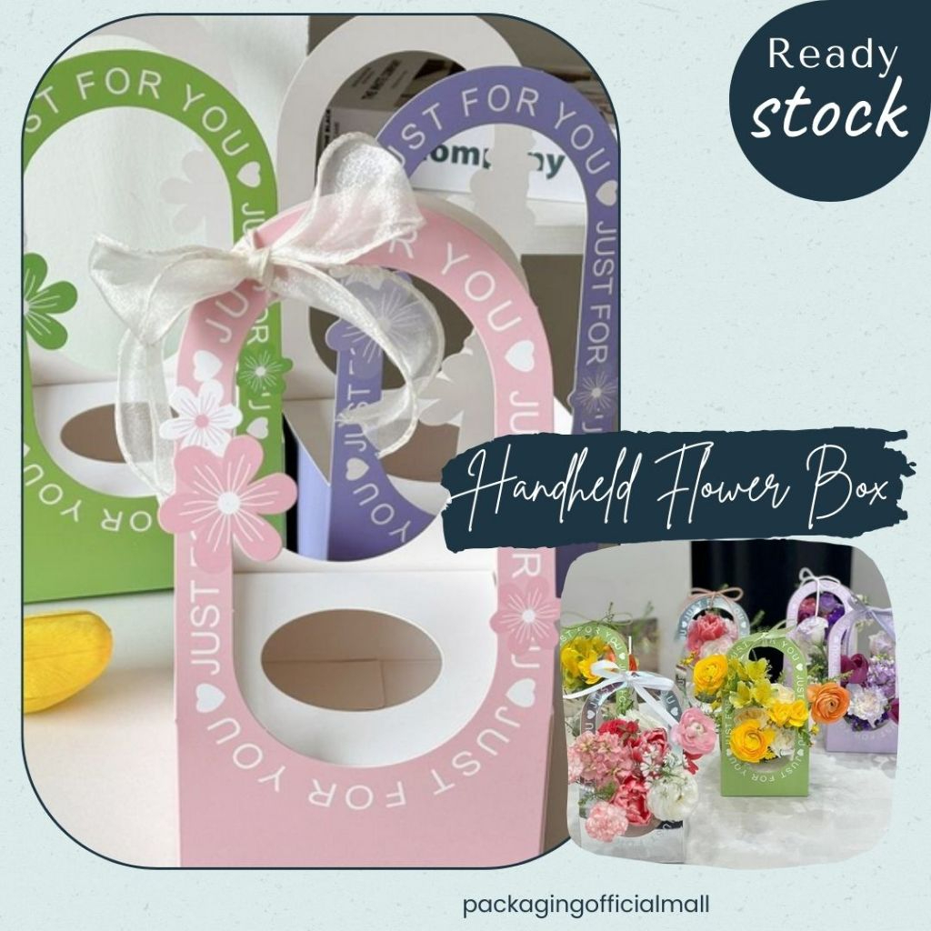 

HANDHELD FLOWER BOX / KERANJANG BUKET BUNGA / AKSESORIS BUKET / FLORIST BAG SUPPLY / FLOWER BASKET / PLASTIC BAG