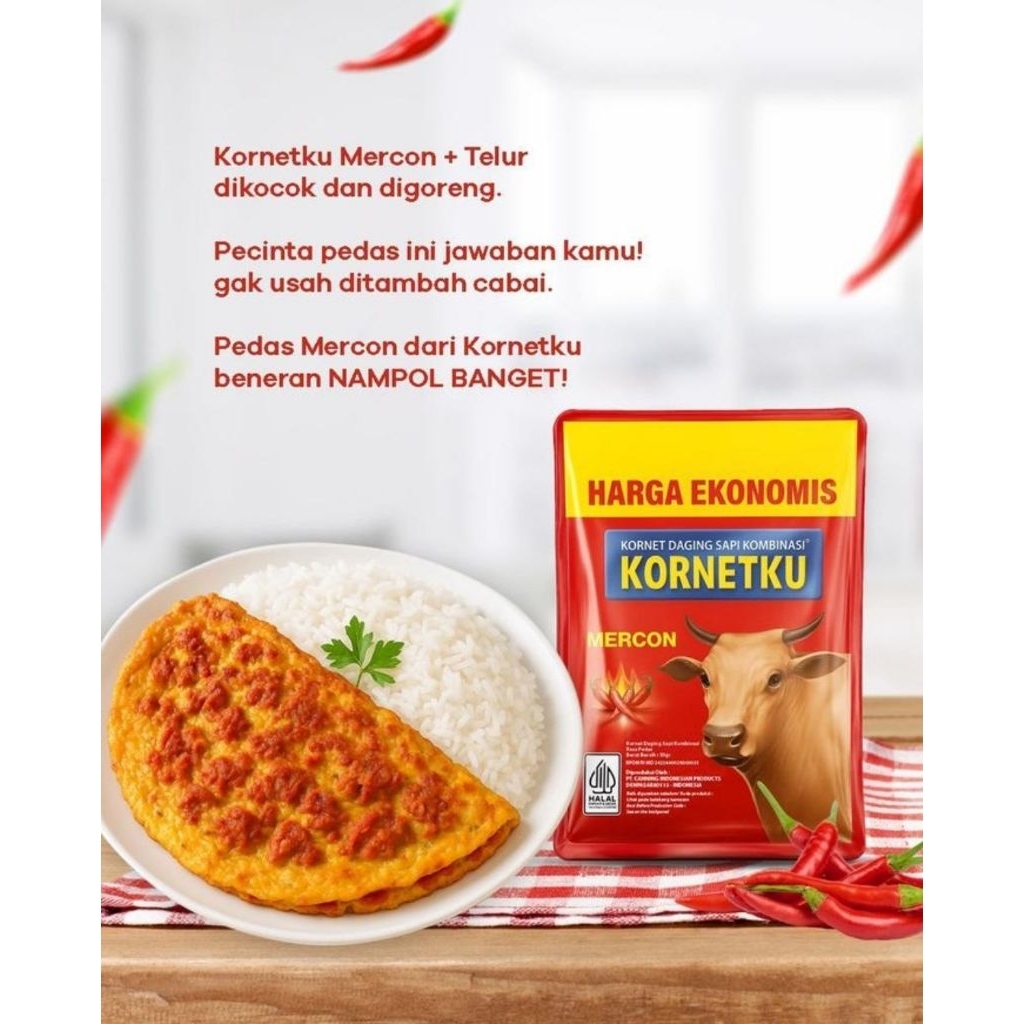 

Kornetku Mercon Kornet Sapi Pedas Sachet 50gr Siap Makan