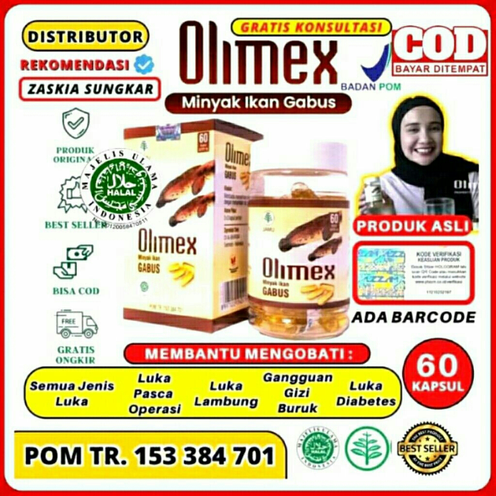 Olimex Kapsul Minyak Ikan Gabus | Atasi Luka Pasca Operasi,  Luka Cesar, Luka Bakar, Luka Jahit
