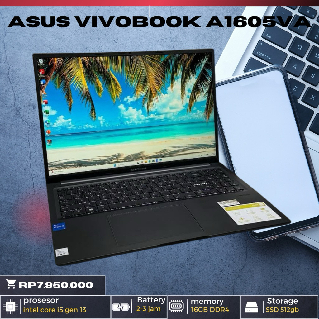 LAPTOP ASUS VIVOBOOK A1605ZA LAPTOP BARU HARGA SECOND