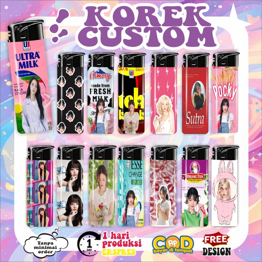 Korek Api Custom Foto & Nama  - Kado Ulang Tahun - Korek Api Unik - Korek Ultramilk