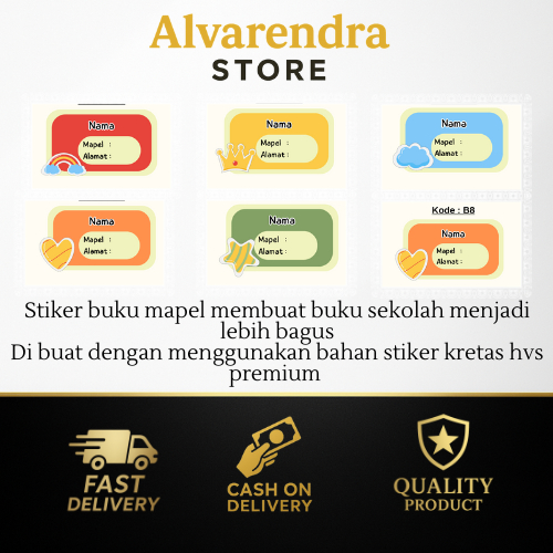 

Stiker buku custom nama mapel sekolah
