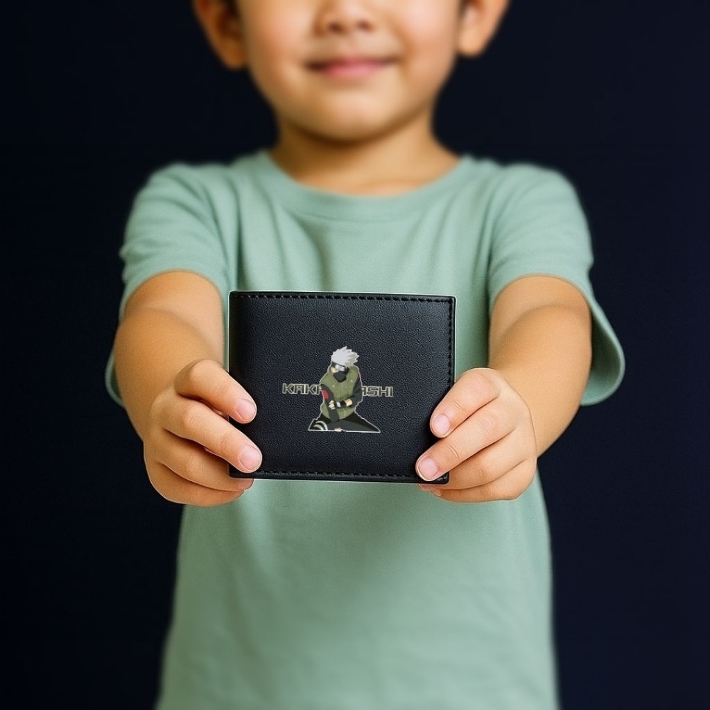 Dompet Lipat Sintetis Anak Laki-Laki Karakter Naruto Kakashi Hatake Keren