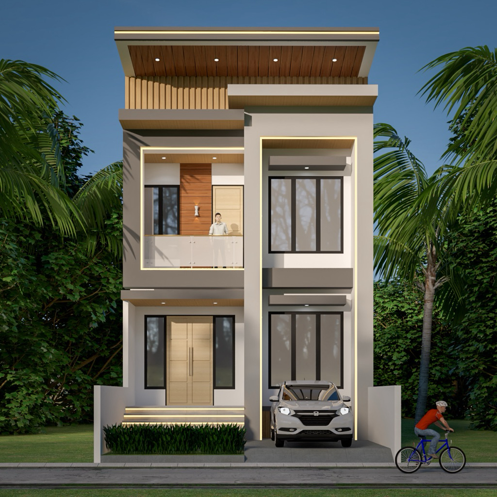 Jasa Desain Fasad Rumah 3D Render Eksterior.