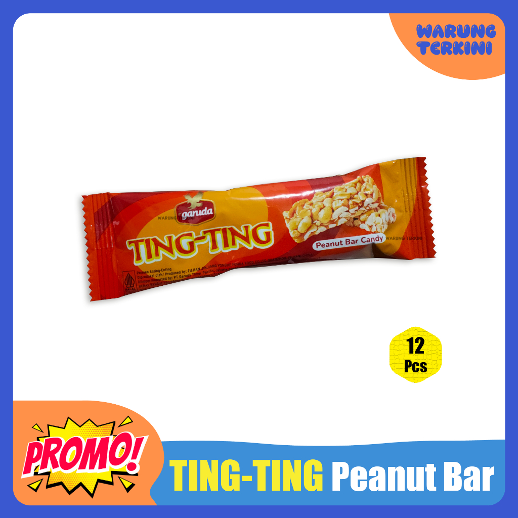 

Peanut Bar Candy Ting-ting 1 Box 12 Pcs | Permen bar karamel kacang