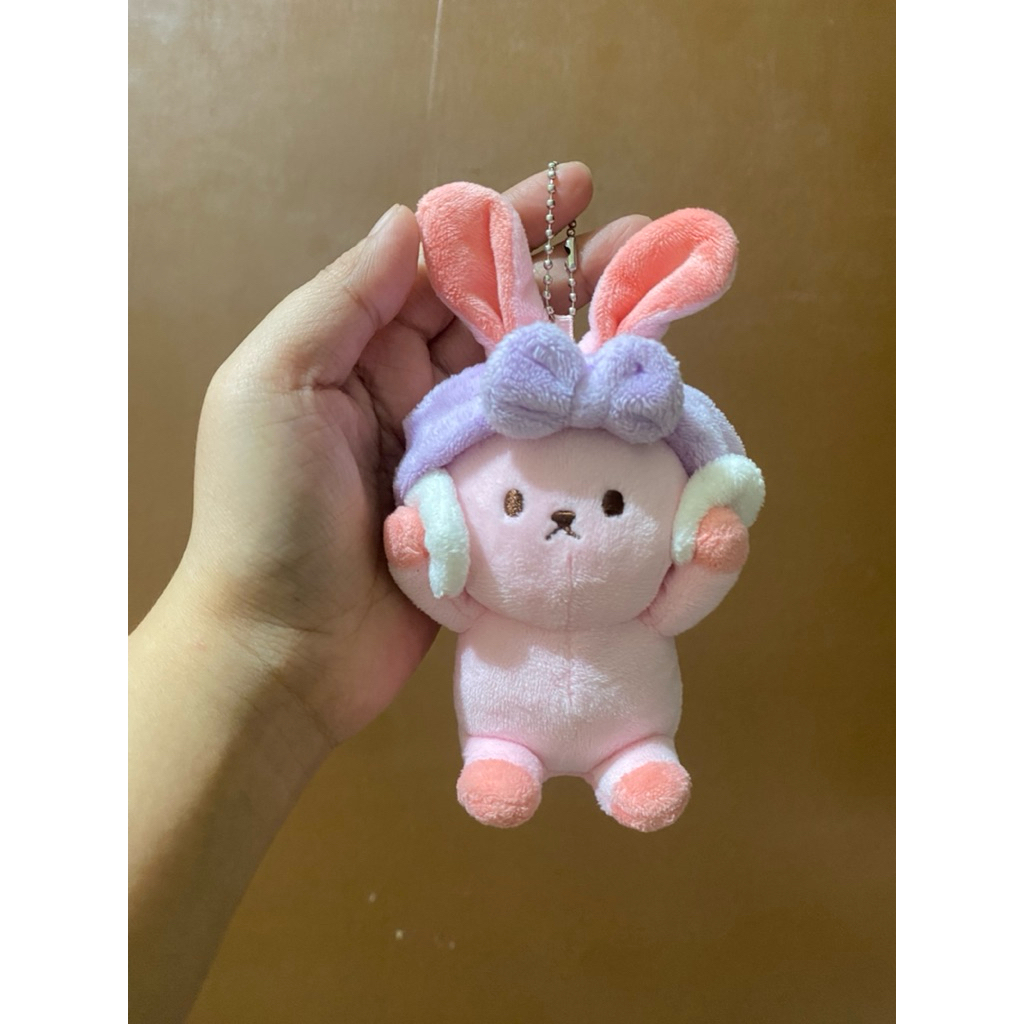 Boneka Gantunga Kunci Karakter Kelinci Cuci Muka size 16cm Original / Boneka Miniso Keychain Bentuk 