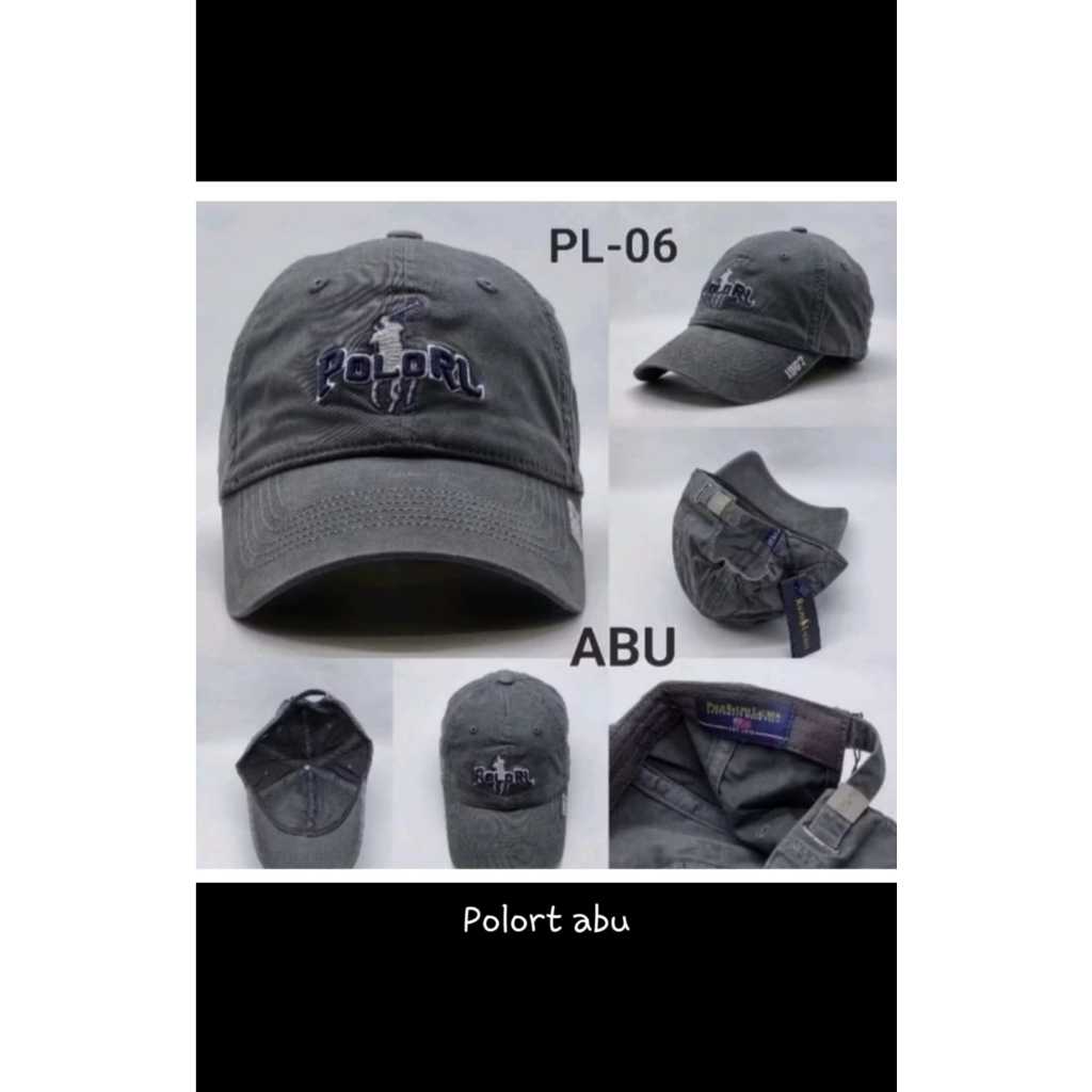 Topi baseball polo angka 3 logo bordir katun pria wanita