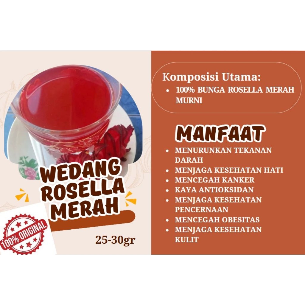 

Teh bunga rosela merah wedang rosela merah kering